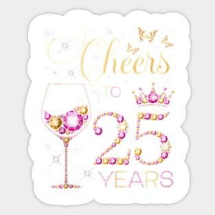 Cheers To 25 Years Old 25Th Birthday Party Women 25Th Bday Tank Top Sticker